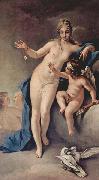 Sebastiano Ricci Venus und Amor oil painting on canvas